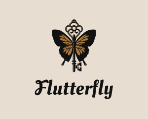 Luxe Butterfly Key logo design