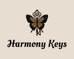 Luxe Butterfly Key logo design