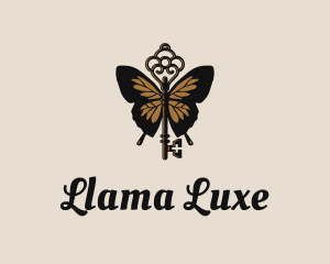 Luxe Butterfly Key logo design