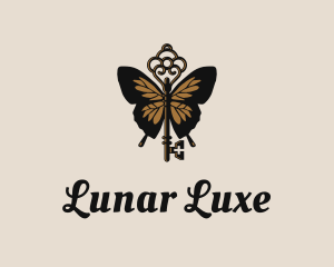 Luxe Butterfly Key logo design