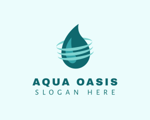 Water Droplet Rings logo design