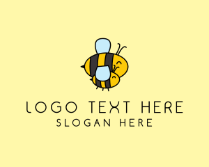 Happy Bee Insect logo