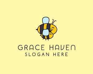 Happy Bee Insect logo