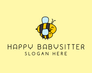 Happy Bee Insect logo design