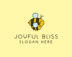 Happy Bee Insect logo design