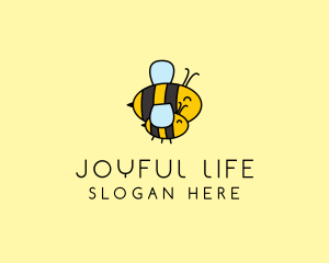 Happy Bee Insect logo design