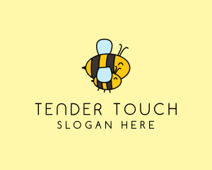 Happy Bee Insect logo design