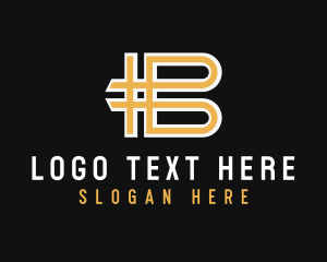 Geometric Hashtag Cross Letter B logo