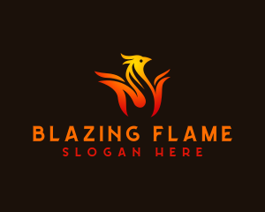 Fire Flame Chicken logo design