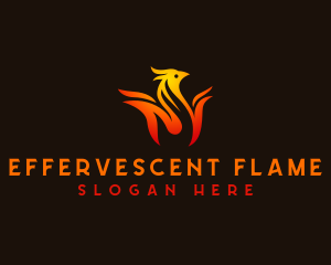 Fire Flame Chicken logo design