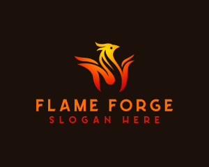 Fire Flame Chicken logo design