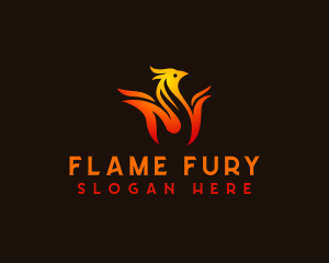 Fire Flame Chicken logo design