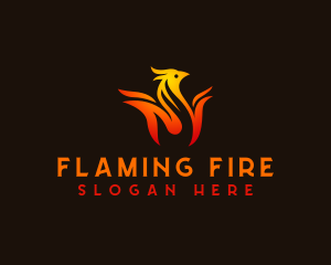 Fire Flame Chicken logo design