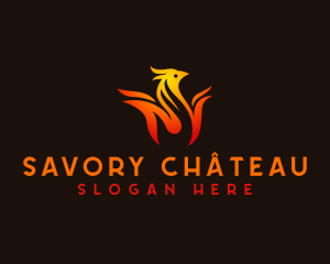 Fire Flame Chicken logo design