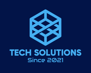 Generic Blue Cube Technology Company logo design