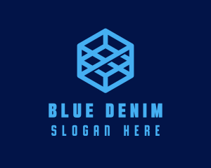 Generic Blue Cube Technology Company logo design