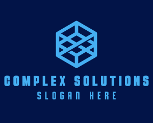 Generic Blue Cube Technology Company logo design