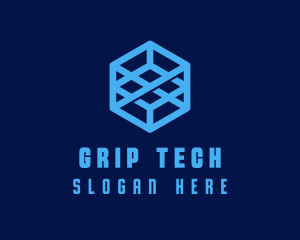 Generic Blue Cube Technology Company logo design