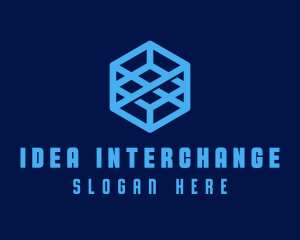 Generic Blue Cube Technology Company logo design