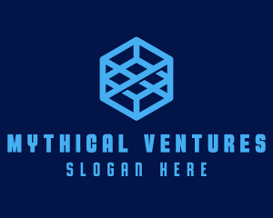 Generic Blue Cube Technology Company logo design