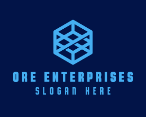 Generic Blue Cube Technology Company logo design