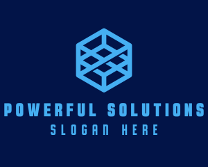 Generic Blue Cube Technology Company logo design