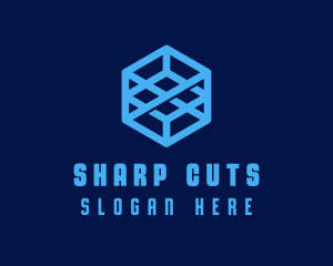 Generic Blue Cube Technology Company logo design