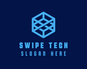 Generic Blue Cube Technology Company logo design