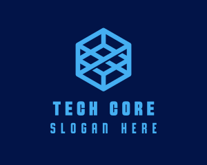 Generic Blue Cube Technology Company logo design