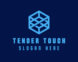 Generic Blue Cube Technology Company logo design