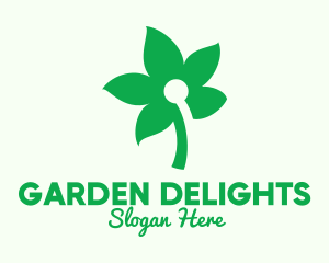 Simple Green Flower  logo design