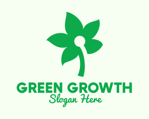 Simple Green Flower  logo design