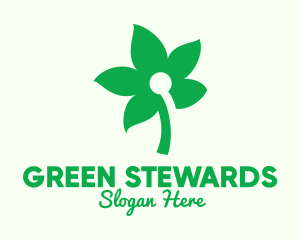 Simple Green Flower  logo design