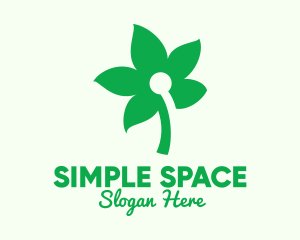 Simple Green Flower  logo design