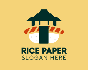 Japanese Temple Sushi  logo design