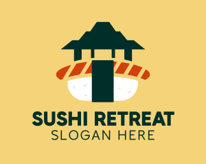 Japanese Temple Sushi  logo design