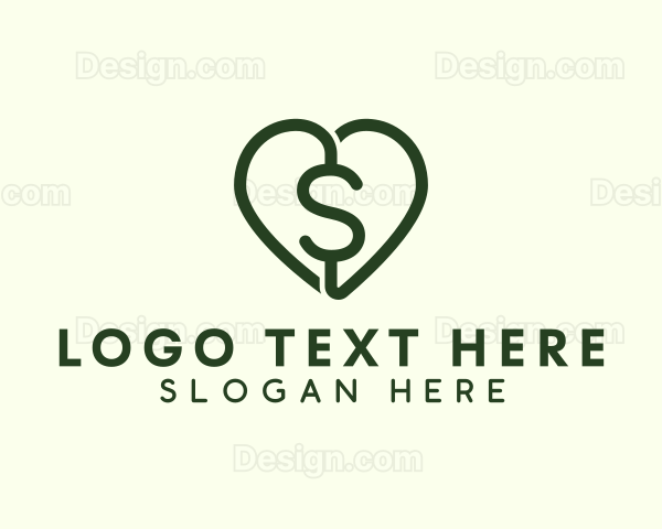 Dollar Heart Currency Logo