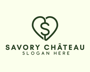 Dollar Heart Currency logo design