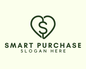 Dollar Heart Currency logo design