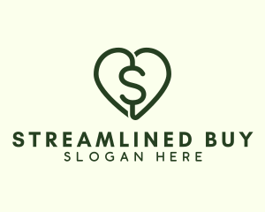 Dollar Heart Currency logo design