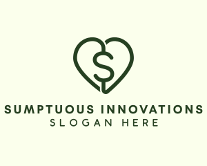 Dollar Heart Currency logo design