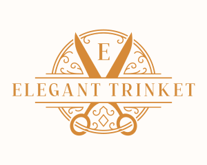 Elegant Ornament Scissors  logo design