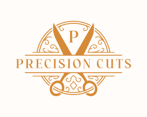 Elegant Ornament Scissors  logo design