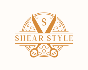 Elegant Ornament Scissors  logo design