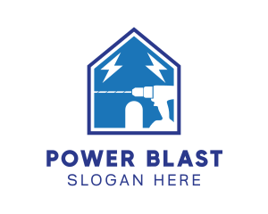 Home Repair Power Drill logo design