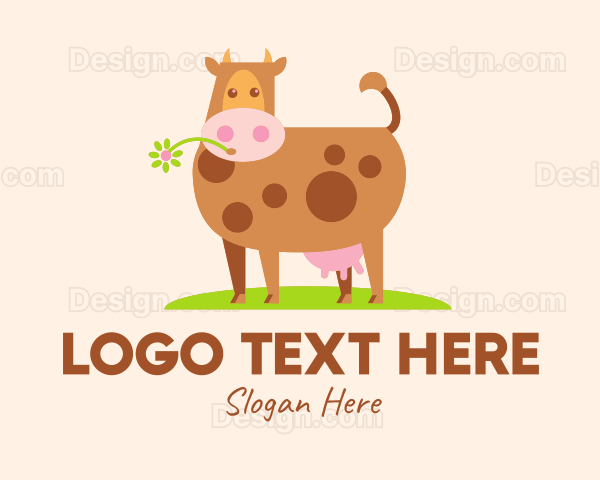 Farm Cartoon Cow Logo