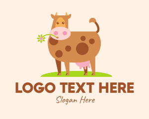 Farm Cartoon Cow logo