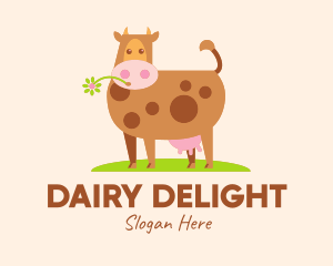 Farm Cartoon Cow logo design