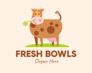 Farm Cartoon Cow logo design