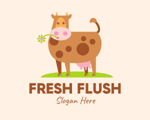 Farm Cartoon Cow logo design